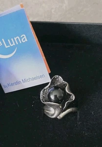 La Luna Design Onyxring 925 er Silber Ring mit Onyx Perle Gr 17 - Bild 1 von 12