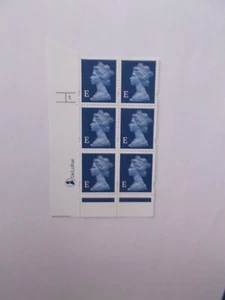 GB 1999 De La Rue E (Europe) Machin in Cylinder Block of 6 Cyl 1 no dot Fine U/M - Picture 1 of 1