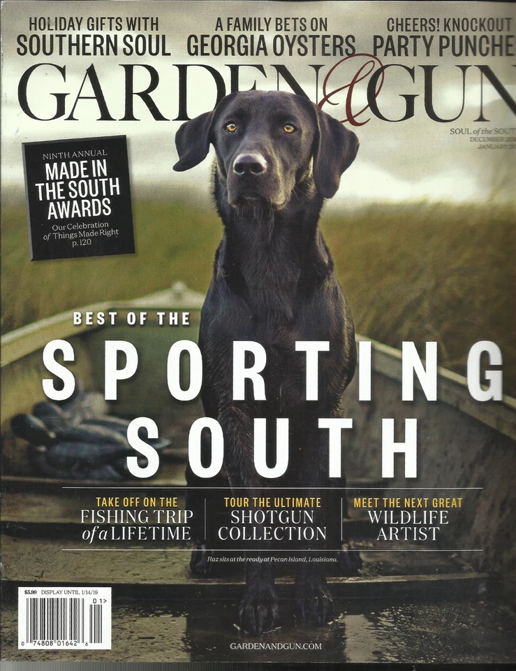 GARDEN & GUN MAGAZINE  BEST OF THE SPORTING SOUTH December 2018 / January 2019 - Image 1 of 1