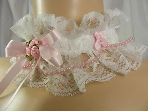 SISSY KITTEN LACE CHOKER DDLG OPT BELL KAWAII LOLITA FANCY DRESS COSPLAY - Picture 1 of 10