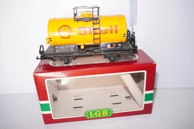 BOD/8] LGB gelber SHELL Kesselwagen LGB Nr. 4040 S OVP mit Metallachsen - Bild 1 von 4