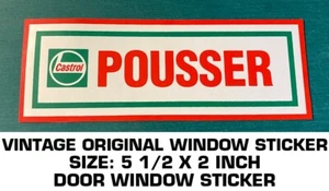CASTROL POUSSER - TIRER DOOR WINDOW VINTAGE ORIGINAL VINYL STICKER-DECAL  RACING - Picture 1 of 3