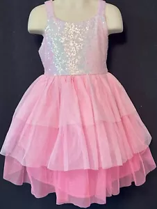 Vestido rosa sin mangas con lentejuelas talla 4-5 de Zunie para niña - Imagen 1 de 4