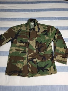 Vintage Woodland Camo Military Combat Coat Jacket Shirt Medium Gilbraltar - Bild 1 von 17