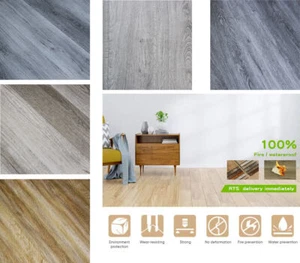 Laminate Flooring Anti Slip Waterproof Fireproof SPC Vinyl Planks Home Kitchen - Picture 1 of 21