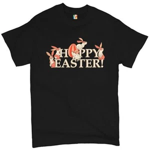 Happy Easter! T-shirt Hoppy Easter Bunnies Holiday Egg Hunt Men's Tee - Picture 1 of 98