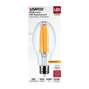 Satco S13186 - 28 Watt LED HID Replacement - 2200K - ED28 (1, 2, OR 6 PK) - Picture 1 of 11