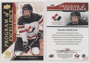 2019 Team Canada Juniors Program of Excellence High Gloss /25 Kaedan Korczak