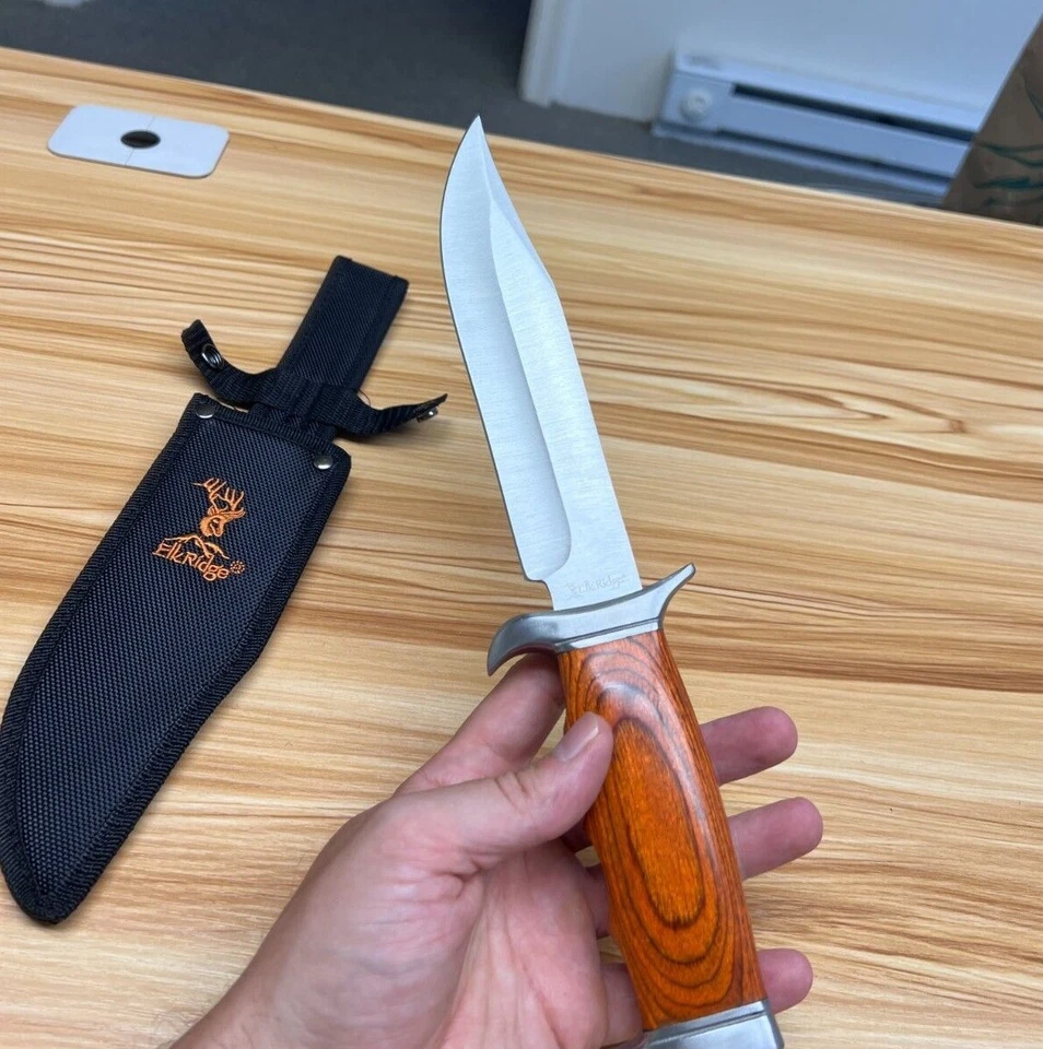 CUCHILLO DE SUPERVIVENCIA MACHETE DE CAZA TÁCTICO SOBREVIVIENTE 12" con FUNDA Hoja Fija Foto 1 de 4