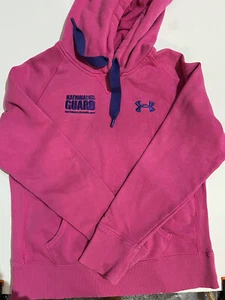 UNDER ARMOUR Storm Hoodie Womens PINK Embroidered National Guard Logo Military M - Picture 1 of 14