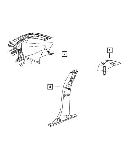 Moldura de pilar trasero derecho genuino Mopar 2007-2010 Chrysler Sebring C XR12DW1AF Foto 1 de 1