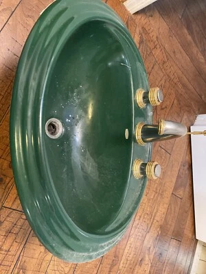 Fregadero Kohler verde latón metal 24 X18 Brooklyn Nueva York Foto 1 de 4