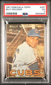 1967 Venezuela Topps Billy Williams #337 PSA 3 dark blue SP  nice undergraded