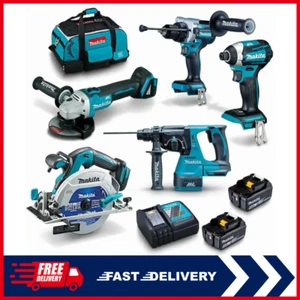 Makita 18V 5.0Ah Li-Ion Brushless Cordless 5 Pce Combo Power Tool Kit DLX5062TX1 - Picture 1 of 2