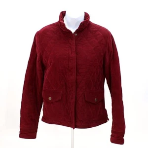 Eddie Bauer Ladies Small Burgundy Corduroy Short Jacket/Coat Quilted Lining - Picture 1 of 11