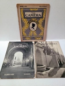 THE CAMERA Magazine 1912 1915 RARE Early Photography Publication SCARCE 3 issues - Picture 1 of 3