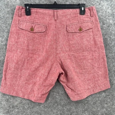 J. Pantalones Cortos Chinos Informales CREW Para Hombre 36 W Rosa Rojo Claro Mezcla de Lino Foto 1 de 4