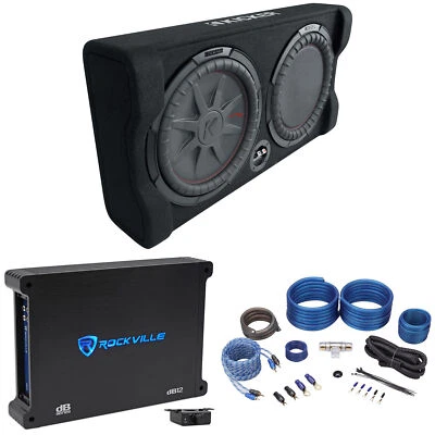 Kicker 48TRTP122 TRTP 12" 1000w Down Firing Subwoofer Enclosure+Amplifier+Wires