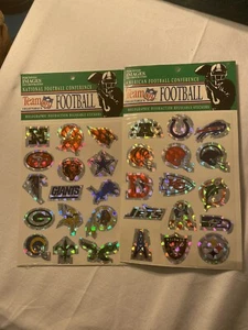 Vintage AFC Retro Logos NFL Fußball holographisch wiederverwendbare Aufkleber 2er-Pack VERSIEGELT - Bild 1 von 5