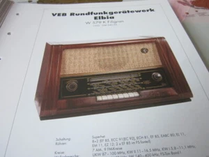 Radio Archiv Schaltplan 2007 VEB Rundfunkgerätewerk Elbia W 579 Filigran 1955 - Bild 1 von 2