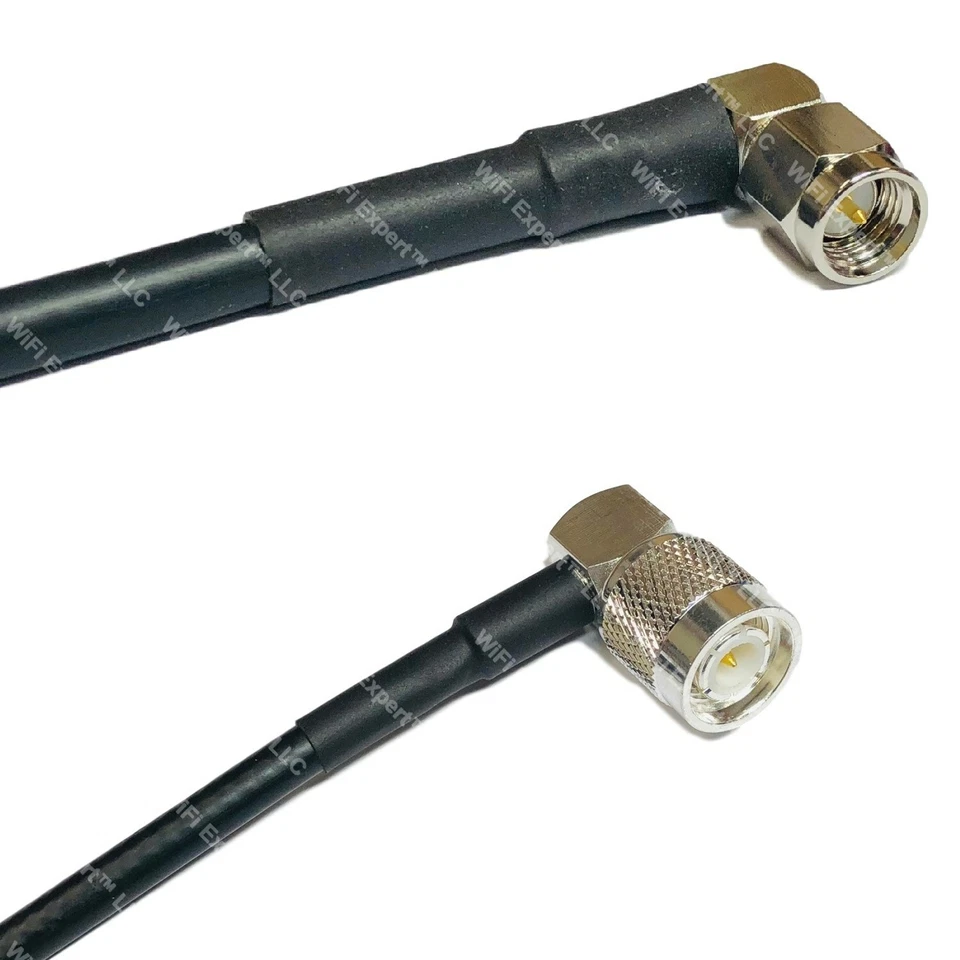LMR200 Silver SMA MALE ANGLE to TNC Male Angle Coax RF Cable USA Lot - Image 1 of 1