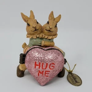 Katherine's Collection Klappbox Hase Kaninchen rosa Hug Me Herz 2003 Valentinstag - Bild 1 von 7