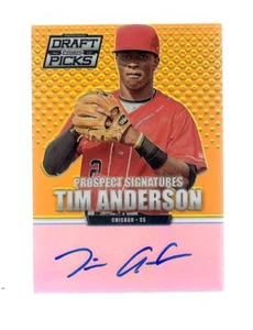 Tim Anderson 2013 Prizm Perennial Draft Pics Gold Prizm Auto Rc 5/10 Autograph - Picture 1 of 2