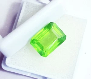 7,70+ ct natürlicher Peridot Smaragd Form zertifizierter loser Edelstein mit kostenlosem Geschenk - Bild 1 von 6