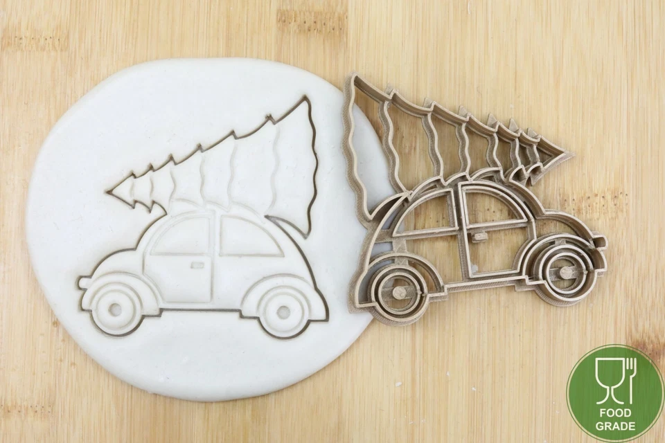 Auto mit Baum keksstempel/Ausstechform keksausstecher PLAca.8cm - Bild 1 von 1