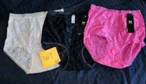 NWT Lot of 3 S Wacoal Awareness Panties Lace Brief 875101 Pink Black W9#1 - Picture 1 of 8