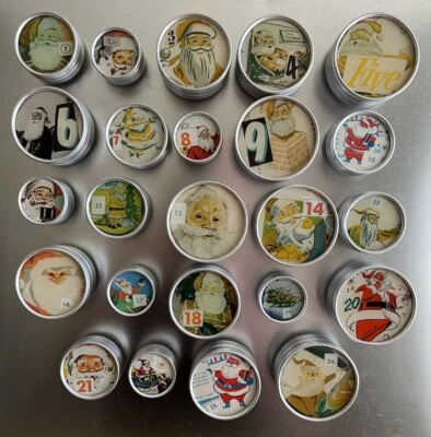 Ephemera Advent Calendar Santa Claus Ephemera Magnetic Handmade Countdown - Image 1 of 4