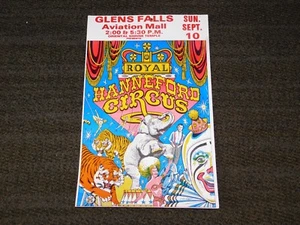 VINTAGE 22" X 14" GLENS FALLS HANNEFORD CIRCUS AVIATION MALL CARDBOARD AD POSTER - Picture 1 of 7
