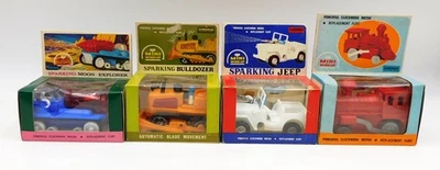 Lincoln Mini Wind UP Lotto 4 plastic car Sparking Jeep Bulldozer explor 1:43 MIB - Immagine 1 di 4