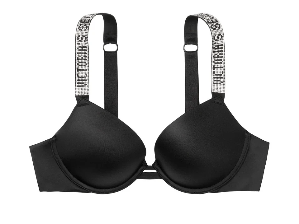 VICTORIA'S SECRET VERY SEXY Shine Strap Push Up Bra Rhinestone Bling NWT - Image 1 of 4