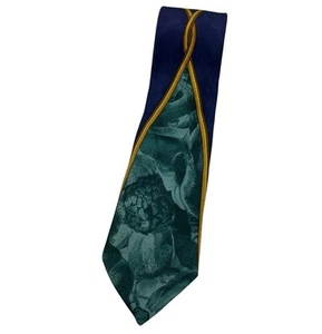 VITALIANO PANCALDI Silk Tie ITALY Blue Green Gold Floral W:3.6" EUC - Picture 1 of 5