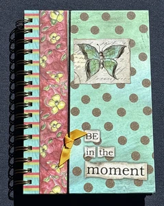 Journal Be In The Moment CR Gibson Spiral Gift Butterfly Flower Write Note - Picture 1 of 5