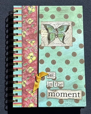Journal Be In The Moment CR Gibson Spiral Gift Butterfly Flower Write Note - Image 1 of 4