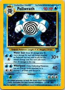 Pokémon TCG Poliwrath Base Set 2 15/130 Holo Unlimited Holo Rare LP - Picture 1 of 2
