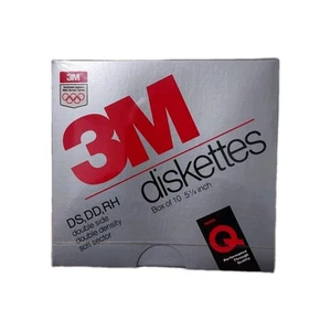 New! 3M Diskettes Floppy 10 Pack 5 1/4 In DS DD RH Q Double Side Density 1987 - Photo 1/6