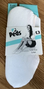 NEW Womens Peds-  Low Cut  Liner Socks- size 9-11 - White - Made in USA - Picture 1 of 5