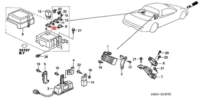 Unidad de control de fusible atornillable para automóvil Honda Acura genuina OEM NSX ☆ 38212-SM4-003 ☆ Foto 1 de 2