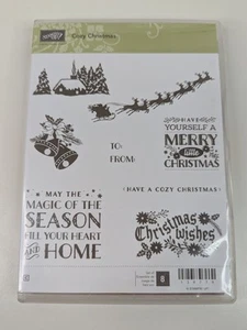 Juego de estampillas adhesivas de goma Stampin Up COZY CHRISTMAS #139779 - Imagen 1 de 7