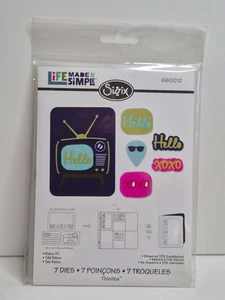 Tim Holtz Sizzix Thinlits 660012 die set x7 retro tv - Picture 1 of 3