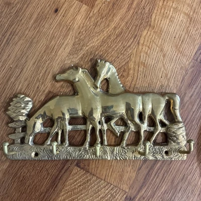 Porta llaves colgante caballo vintage de latón macizo para caballos 6 X 3,5 pulgadas Foto 1 de 4