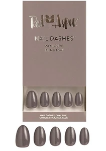 Red Aspen Press On Nails, Short Almond, Moody Skies, Monique - Picture 1 of 7