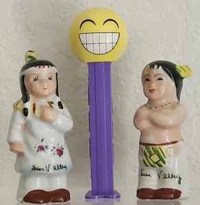 Native American Indian Boy Girl Salt & Pepper Shakers OCC Japan Sun Valley VTG - Picture 1 of 18