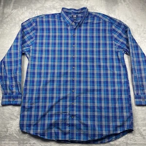 Cutter & Buck Mens 2XT Button Down Dress Shirt Blue & White Check - Picture 1 of 8