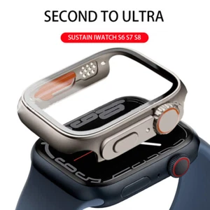 Upgrade to Ultra for Apple Watch Case 8 7 6 SE PC Cover Screen Protector Film - Zdjęcie 1 z 21