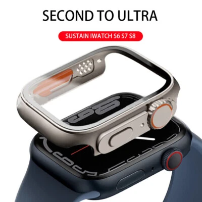 Upgrade to Ultra for Apple Watch Case 8 7 6 SE PC Cover Screen Protector Film - Image 1 of 4