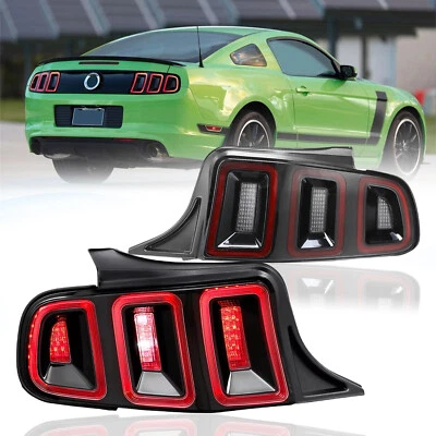 LED Sequential Tail Lights Lamp For 2010 2011 2012-2014 Ford Mustang Black Red Foto 1 de 4